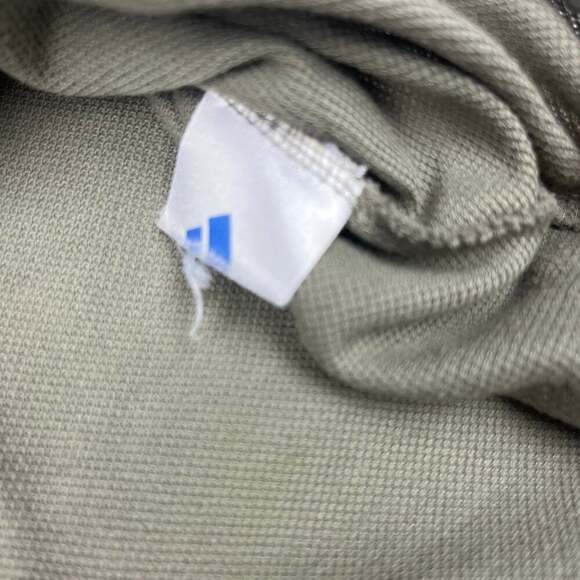 ADIDAS CLIMACOOL PALM AIRE MEN'S GOLF POLO SHIRT GRAY BLUE PIN XL USED POLYESTER - Picture 4 of 10